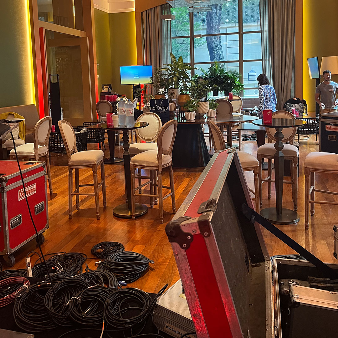 Behind the scenes of events.